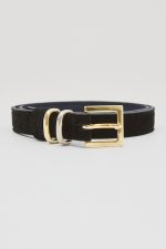 ELLIS ΔΕΡΜΑΤΙΝΗ SUEDE ΖΩΝΗ ΜΑΥΡH