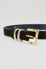 ELLIS ΔΕΡΜΑΤΙΝΗ SUEDE ΖΩΝΗ ΜΑΥΡH - Image 3