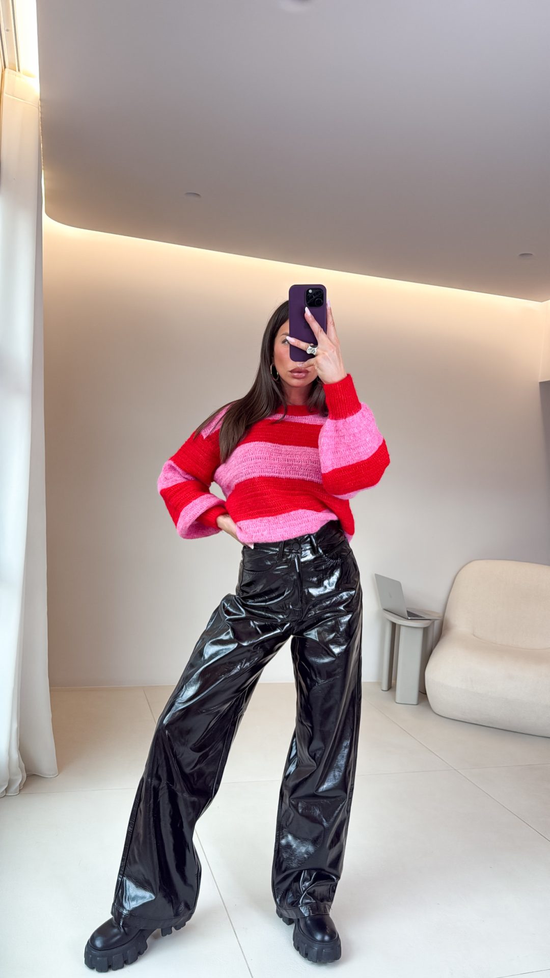 0587EE05-DCBD-4BFE-9892-95E15DA51B98 Sasha Vinyl Pants - Image 1